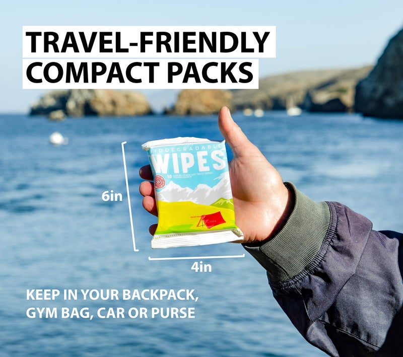 Bar-D Mountain Gear Bar-D Biodegradable Body Wipes with Tea Tree Oil & Aloe Vera - Refreshing Shower Wipes Great for Camping, Hiking, Post Workout and Travel (3-Pack, 10 Wipes/Pack) - Image 5